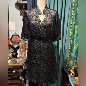 Lewis black on black polka dot dress